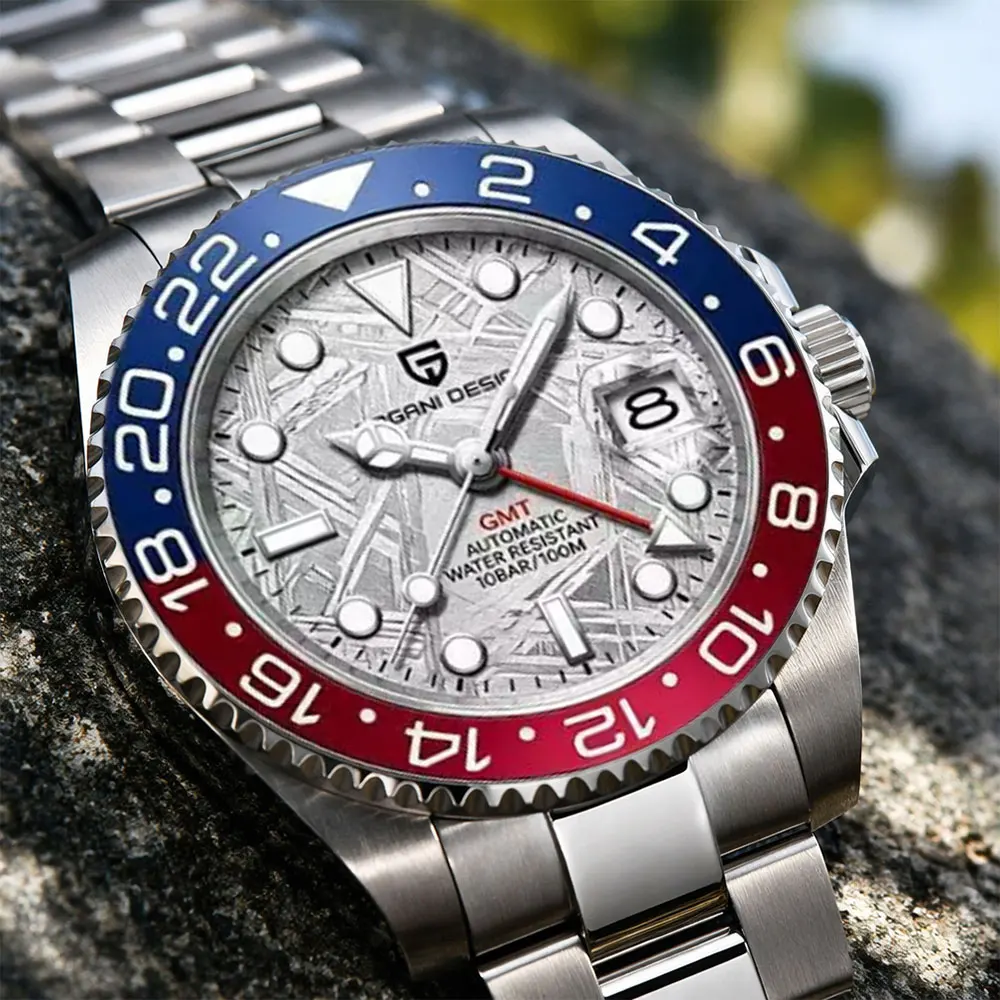 Reloj Hombre PAGANI DESIGN New GMT Men Mechanical WristWatch Luxury Sapphire Glass Waterproof Clock 40mm Automatic Watch for Men