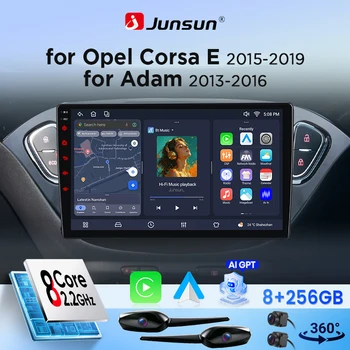 Radio de coche Junsun de 9 pulgadas con Android para Opel Corsa E 2014 2015 2016 2017-2019 con Canbus, CarPlay inalámbrico y Android Auto, pantalla táctil IPS HD, GPS, navegación, multimedia y 360. ° Reproductor Multimedia con Cámara Opcional, DSP, RDS, WiFi, Pantalla Dividida, Mirror Link, Bluetooth, Manos Libres 1
