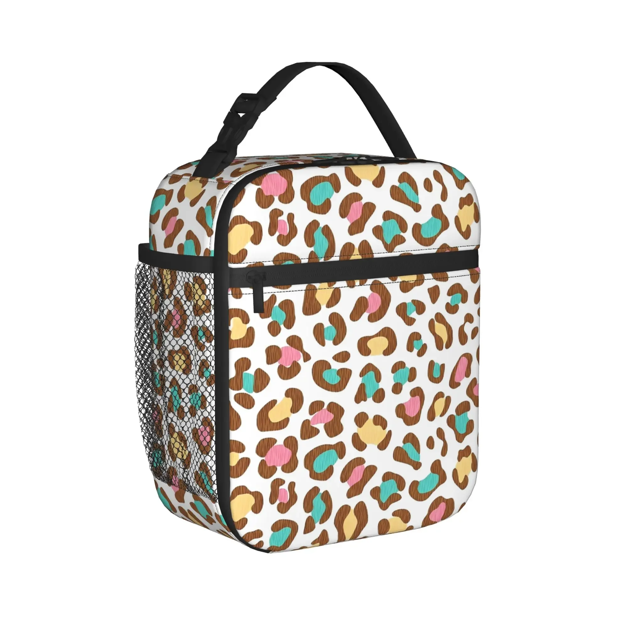 Leopard Ice Cream Thermal Insulated Lunch Bags for Work  Portable Food Container Bags Cooler Thermal Lunch Boxes