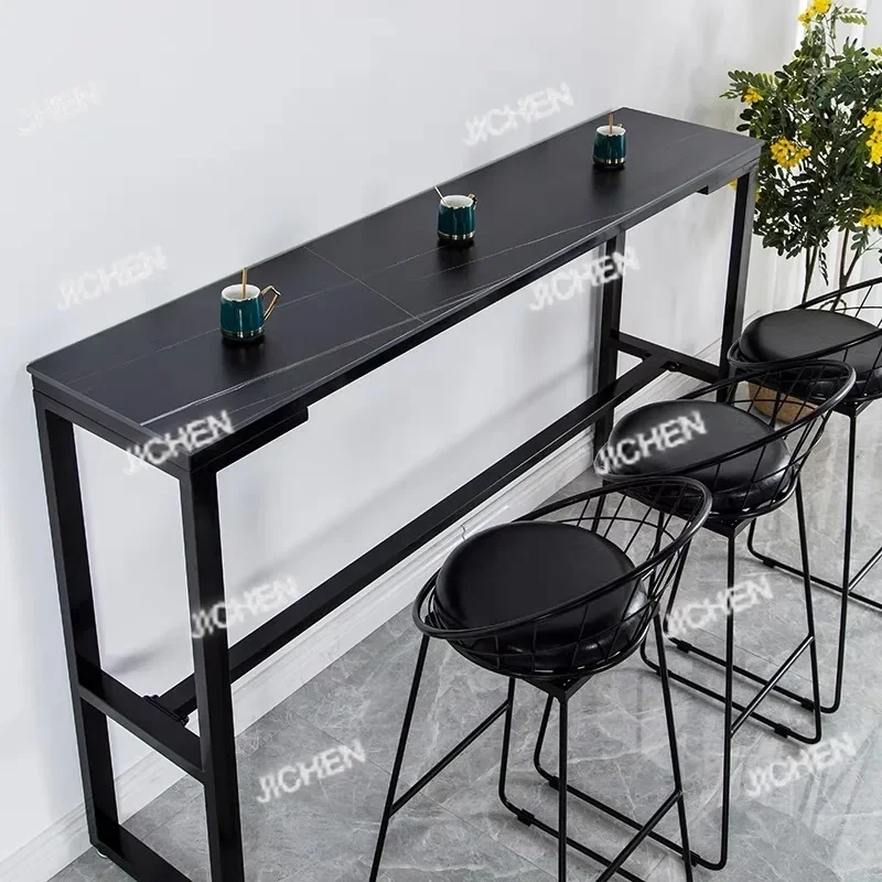 

JC Modern, Nightclub Black Long Size Dining Room Marble Kitchen Dining Room Tall Metal Table