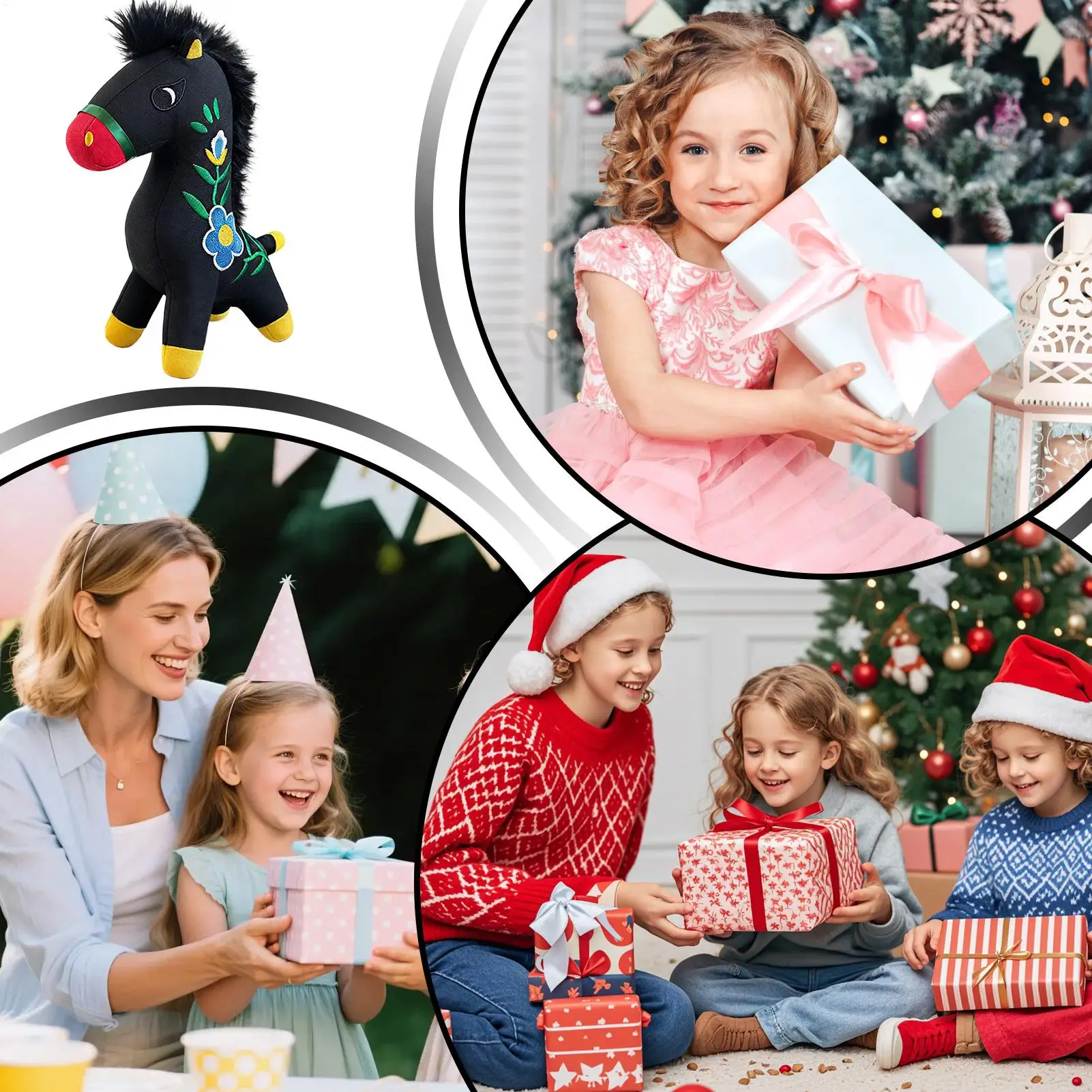 Horse Mascot Plush Toy Creative Lucky Pony Pendant Chinese New Year Mascot Horse Plush Keychain Bag Decoration Festival Gift