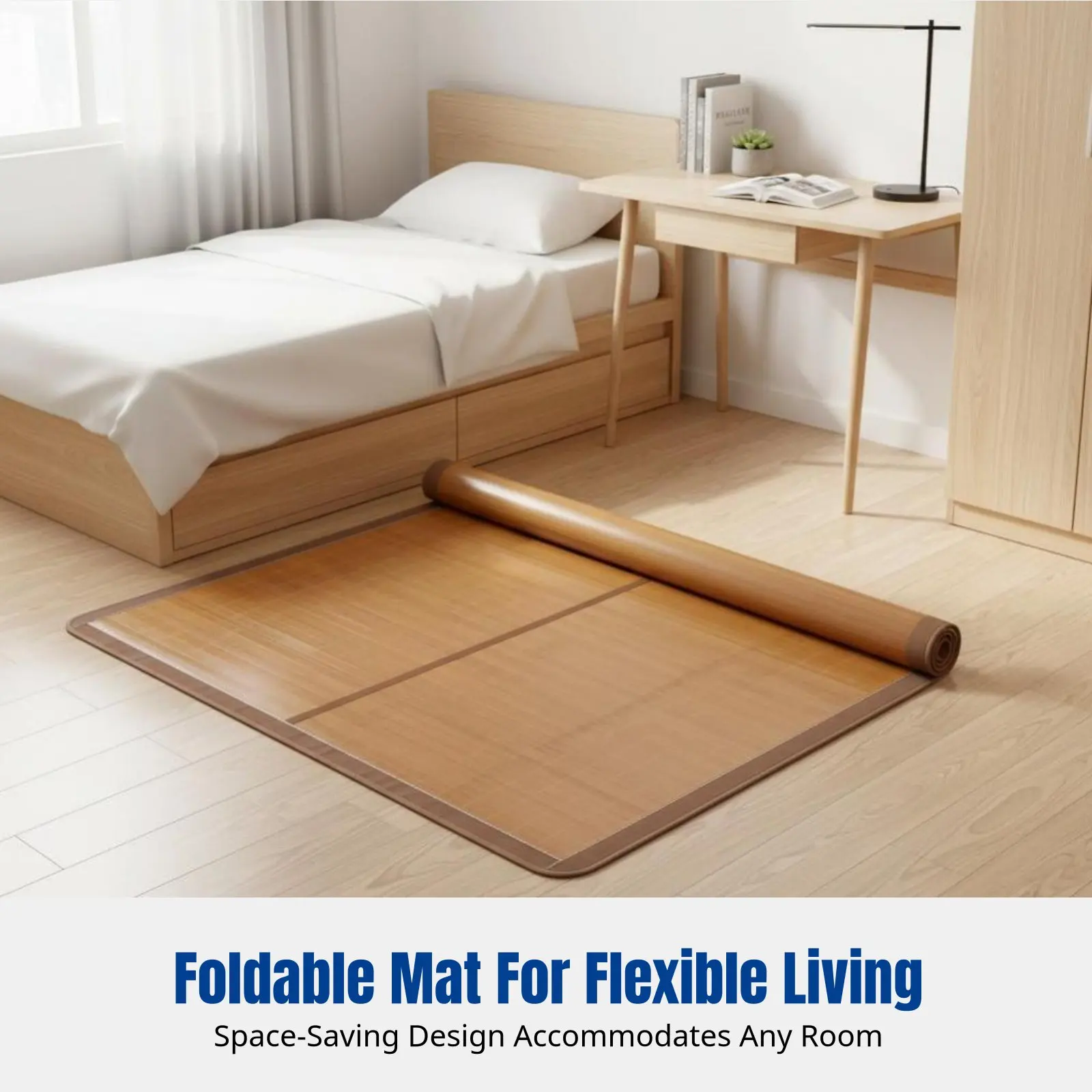 

Bamboo Double-Sided Mat, Cooling Rattan, Foldable, Thickened, Carbonized, Summer Student Dormitory, 2025