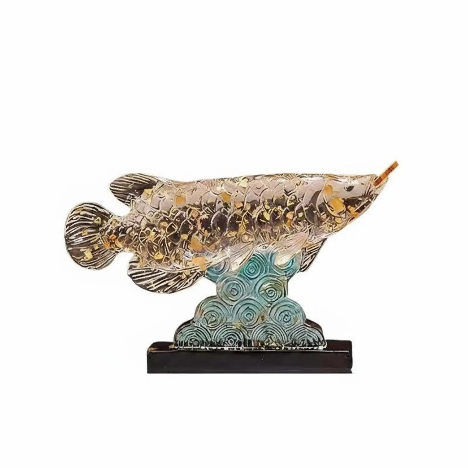 Luxury Resin Arowana Decoration for Corporate Gift Elegant Crystal Art Tabletop Figurine