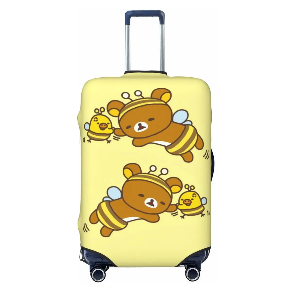 

Custom Cute Rilakkuma Kiiroitori Luggage Cover Protector Washable Travel Suitcase Covers