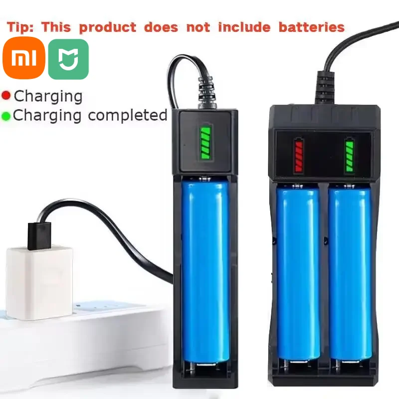 XIAOMI Dual Battery Charger Black 12 Slots For 18650 Charging 4.2v Rechargeable Lithium Battery Charger For Laser Flashlight