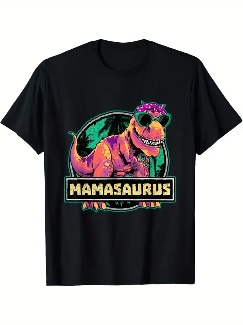Lustiges MamaSaurus T-Rex Dinosaurier-Mutter-T-Shirt, Retro-Vintage-T-Shirt, weiches Rundhals-Kurzarmshirt – Muttertagsgeschenke für Frauen – Detail 6
