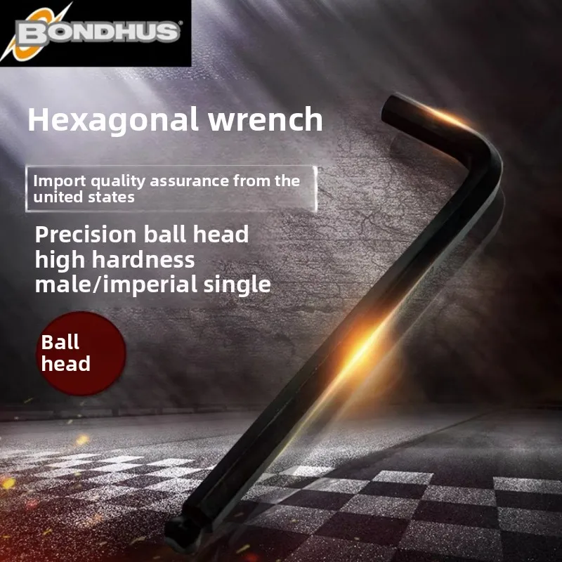 BONDHUS Original Single Extra Long Ball End Metric Hexagon L-Shaped Hex Key Wrench Durable and Reliable for DIY Projects