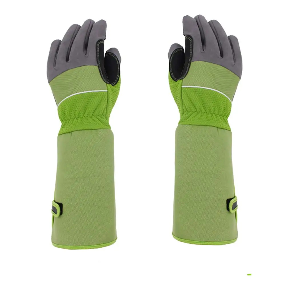 

Ladies Long Sleeve Gardening Gloves Thorn Proof Leather Gauntlet Garden Working Gloves