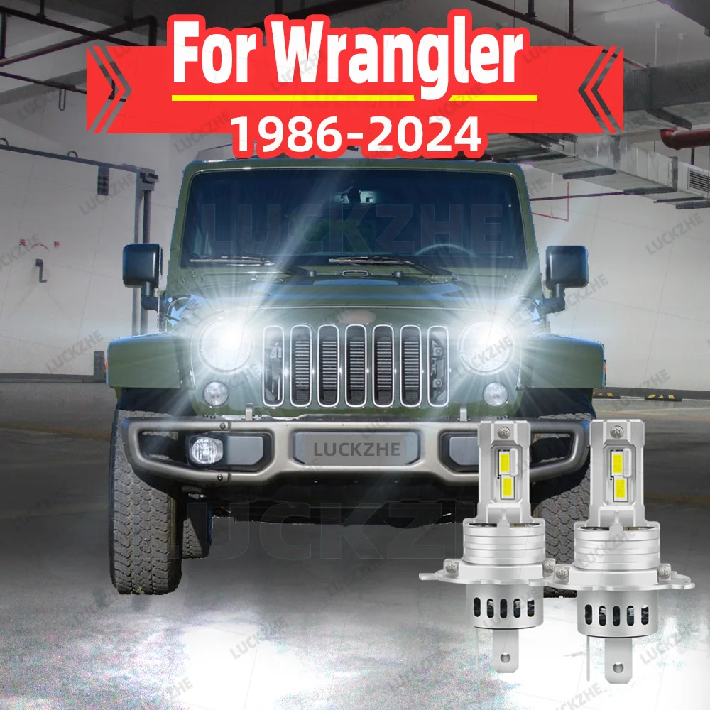 

2pcs LED Headlight For Jeep Wrangler 1 2 3 4 YJ SJ TJ JK JL High Low Beam 1986-2015 2016 2017 2018 2019 2020 2021 2022 2023 2024