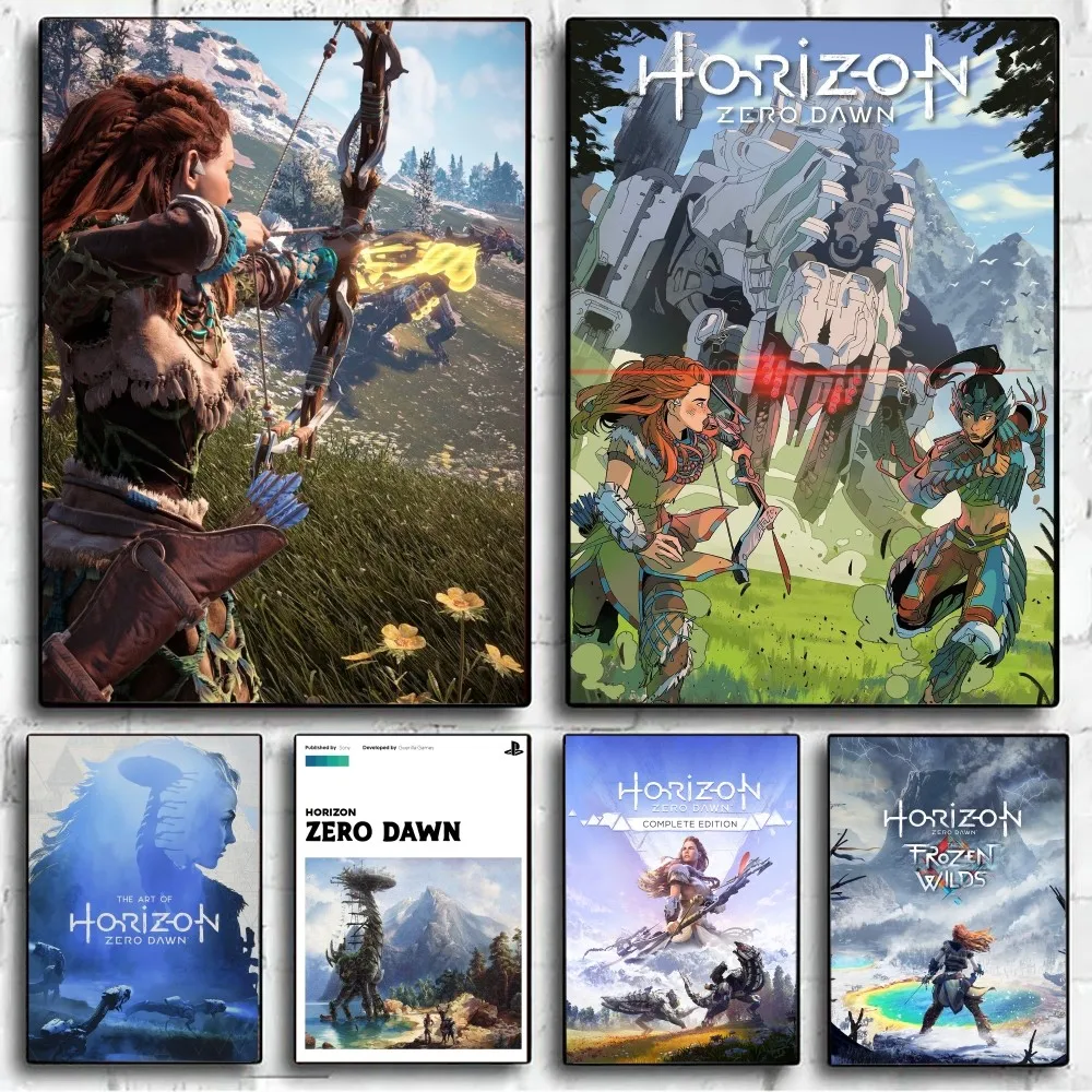 Horizon Zero Dawn Game  Poster No Framed Poster Kraft Club Bar Paper Vintage Poster Wall Art Painting Bedroom Study Stickers