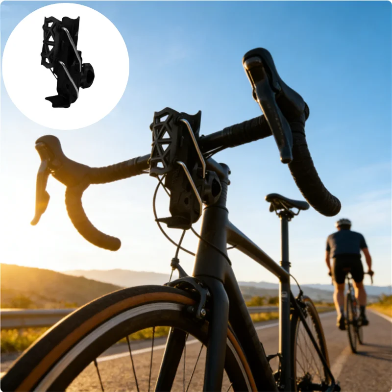 

Bike Accessory: Adjustable Cup Cage Holder for Water Bottles and Small Items, Easy Mount to Handlebars or Frame, Durable Build