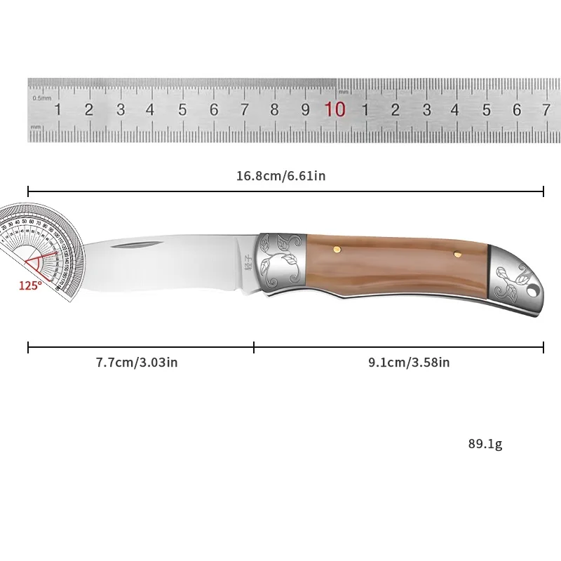 1pc Home Fruit Water Folding Knife, Portable Multi-Use Pocket Knife Barbecue Knife Sharp Stainless Steel Knife