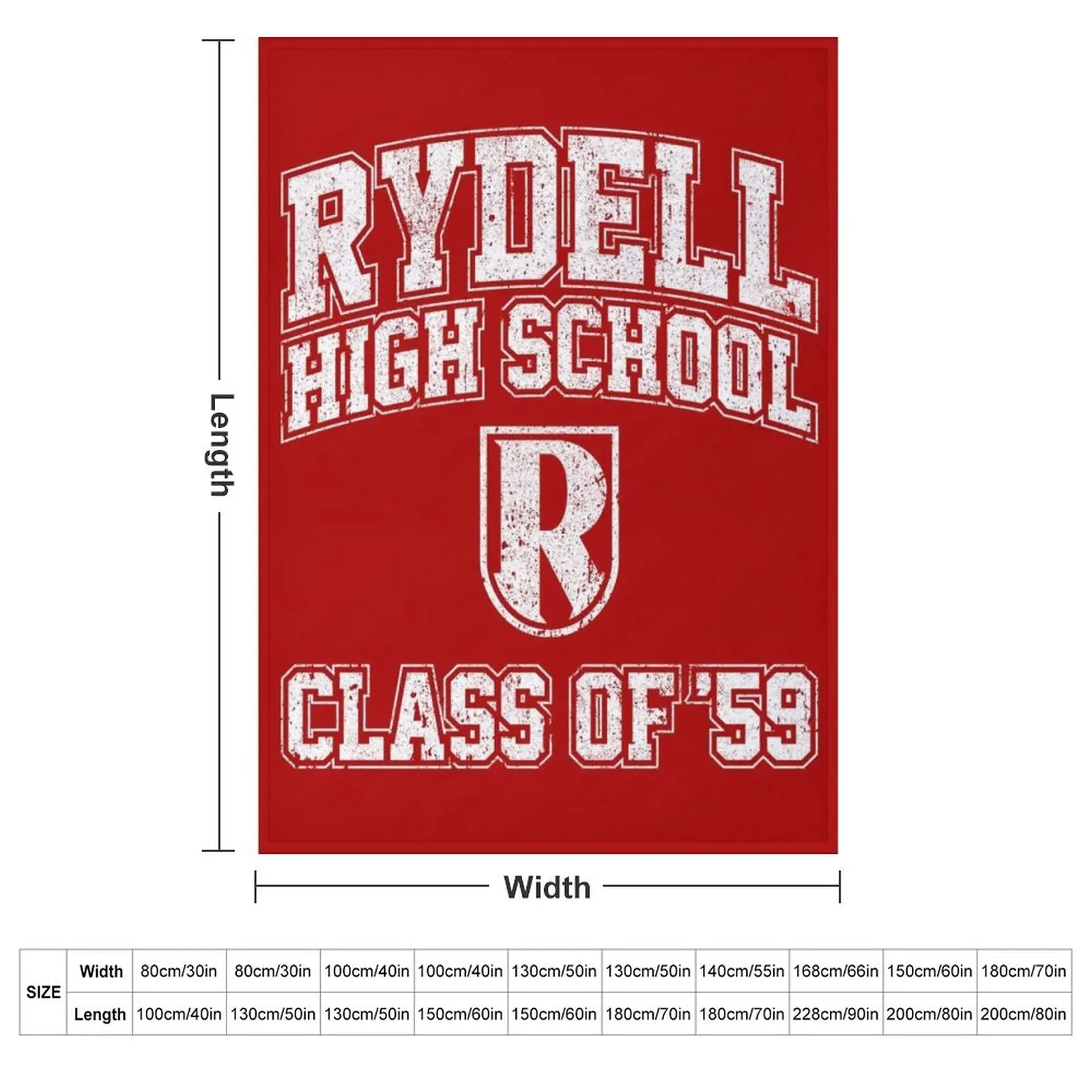 Rydell High School Class of '59 (Grease) Throw Blanket Large Comforter Blankets