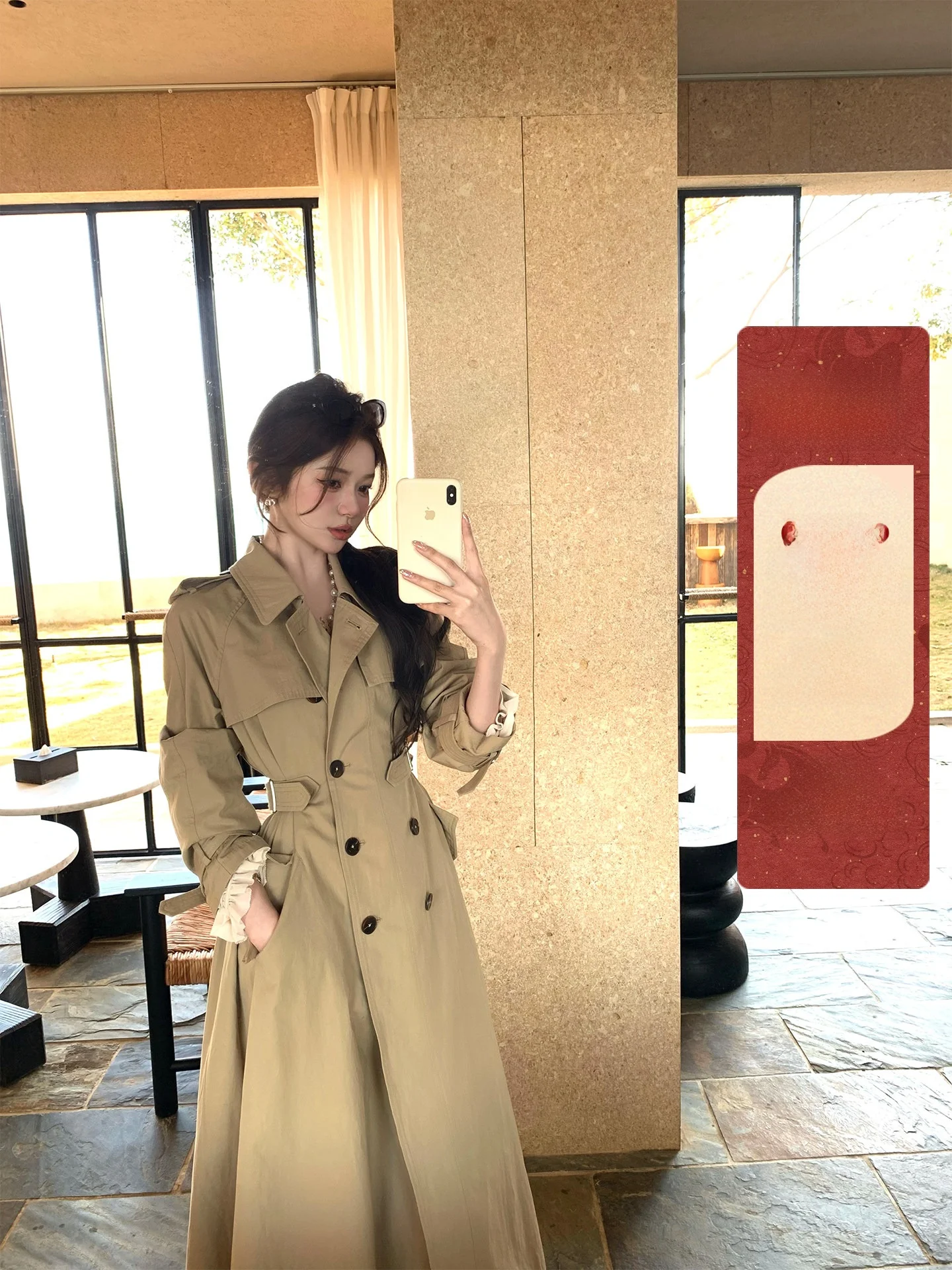 

Женское хлопковое пальто Chen Jin на раннюю весну, с длинным поясом, двубортное, с отложным воротником