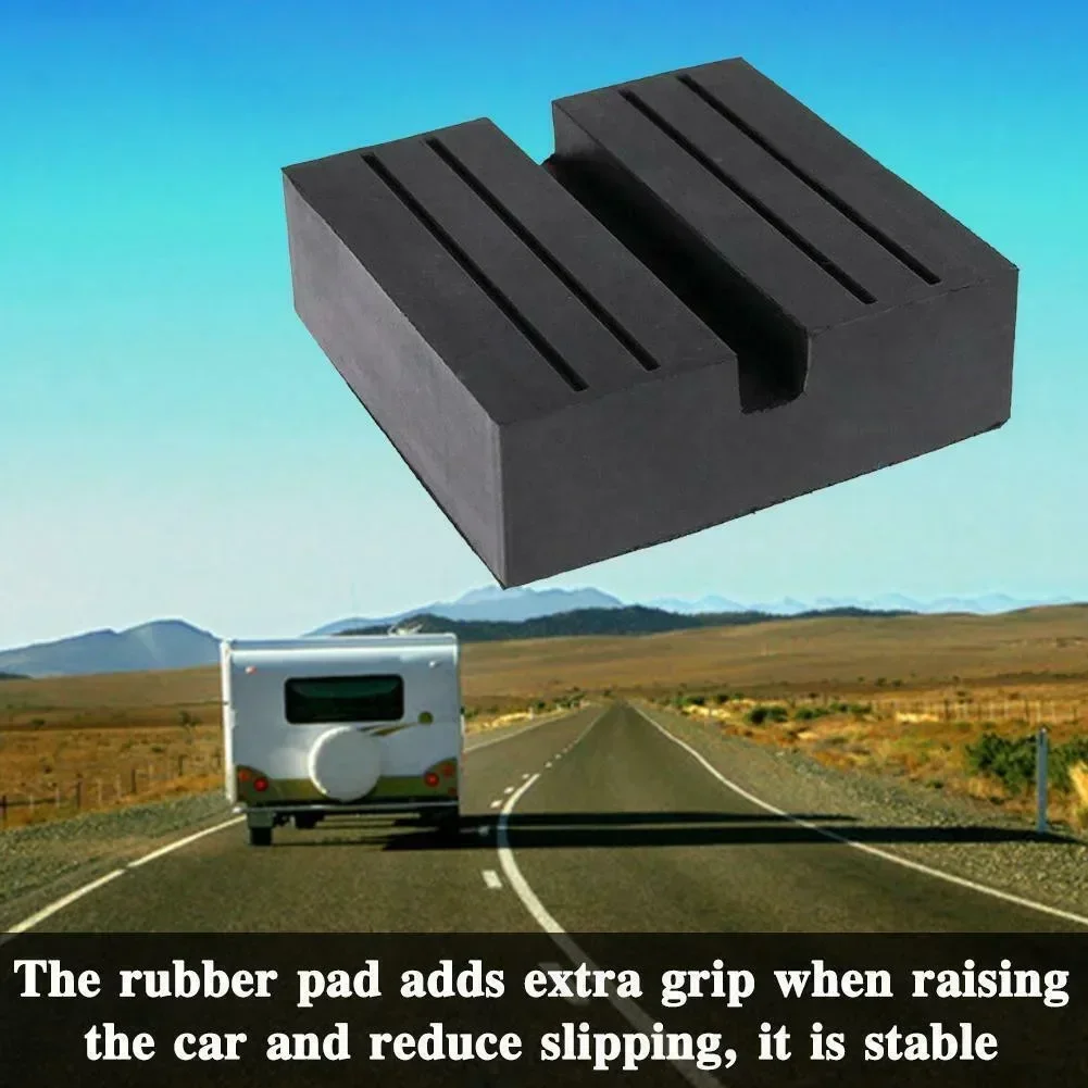 Ing Beam Rubber Support Block Scissor Car Lift Pad Lift-Jack Stand Rubber Pads Black Rubber Slotted Floor-Jack Pad 70x70x25mm 