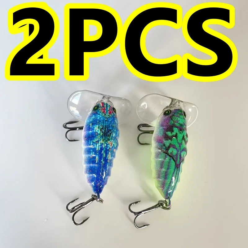 8008 4 سنتيمتر 10 جرام 2 قطعة LURETV الحشرات الزيز يعرف نظام السطح العائم الزيز المحاكاة الحيوية العائمة الحشرات كاذبة الطعم #5