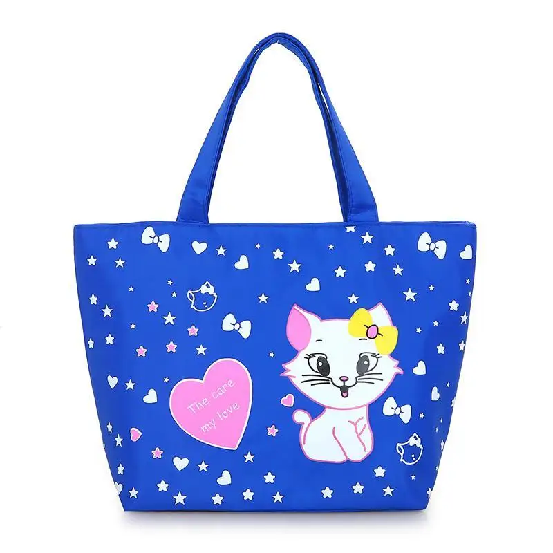 Disney Mary Cat New Hand Carry Lunch Bag Mommy Bag Handbag Oxford Cloth Female Lunch Box Bag Waterproof Cloth Bag Female Bag