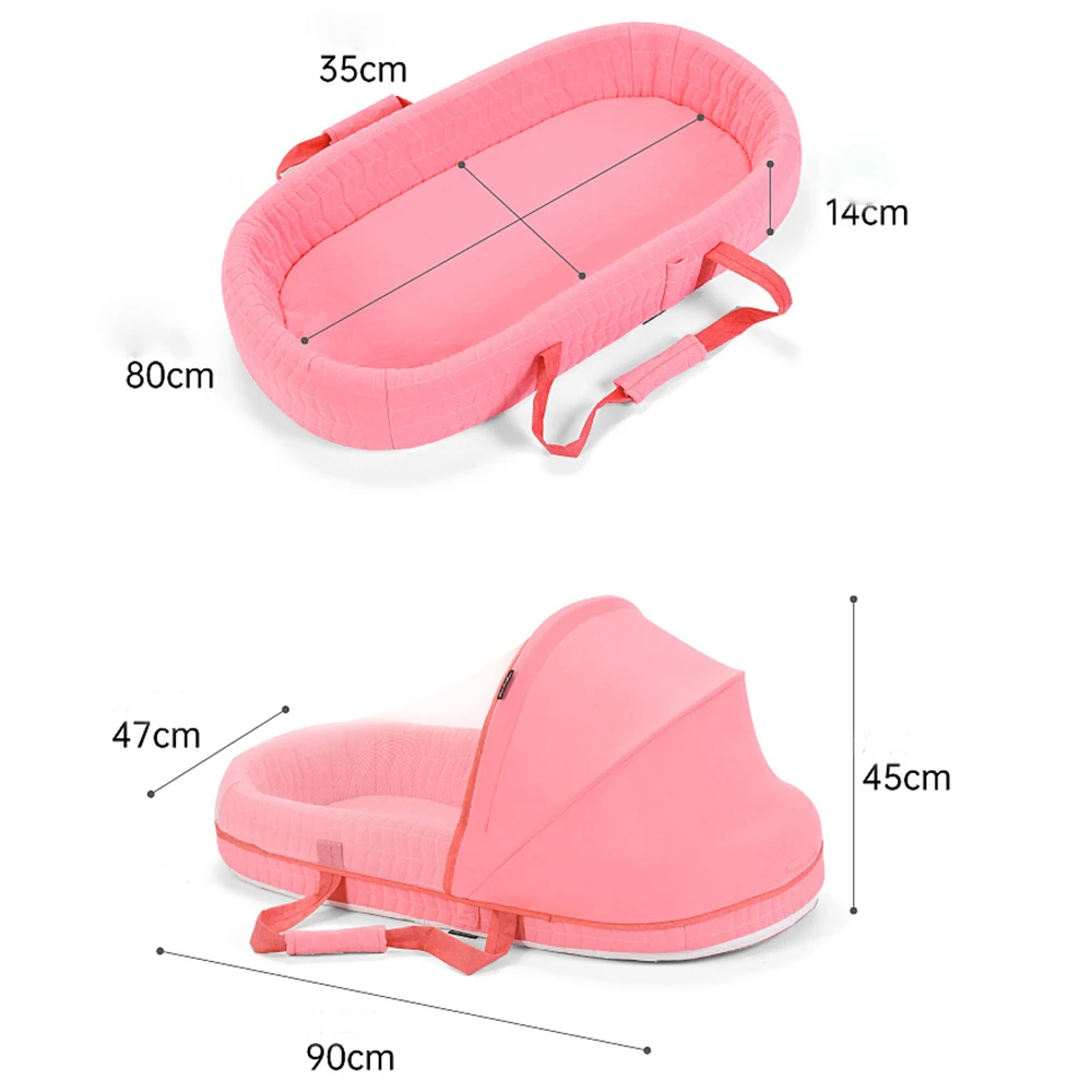 Newborn Baby Bed High Quality Backpack Crib Bassinet Mommy Diaper Bag Travel Convenience with Mosquito Net Pillow Mattress Toy