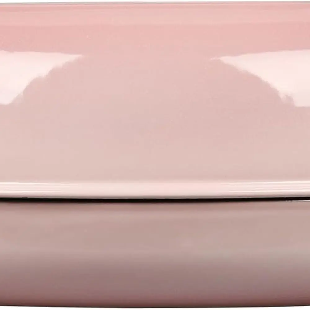 Pink 5-Quart Oval Enamel Cast Iron Dutch Oven with Lid, Ideal for Sourdough Bread Baking