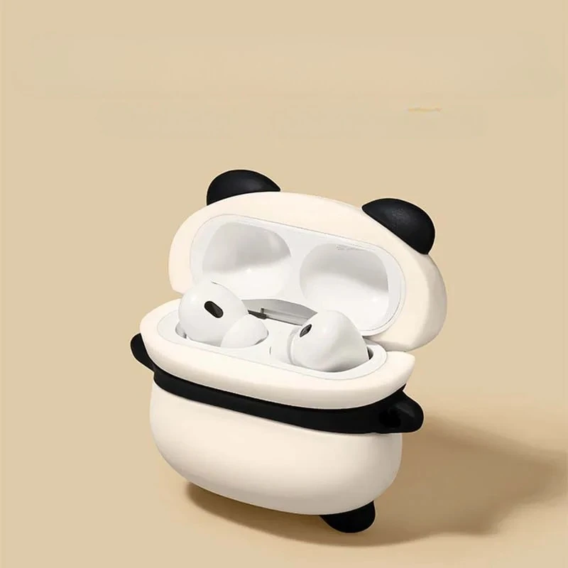 Cute Lying Panda Headphone Case for AirPodsPro3 Airpod Pro 1 2 3 Bluetooth Earbuds Charging Box Protective Earphone Cover