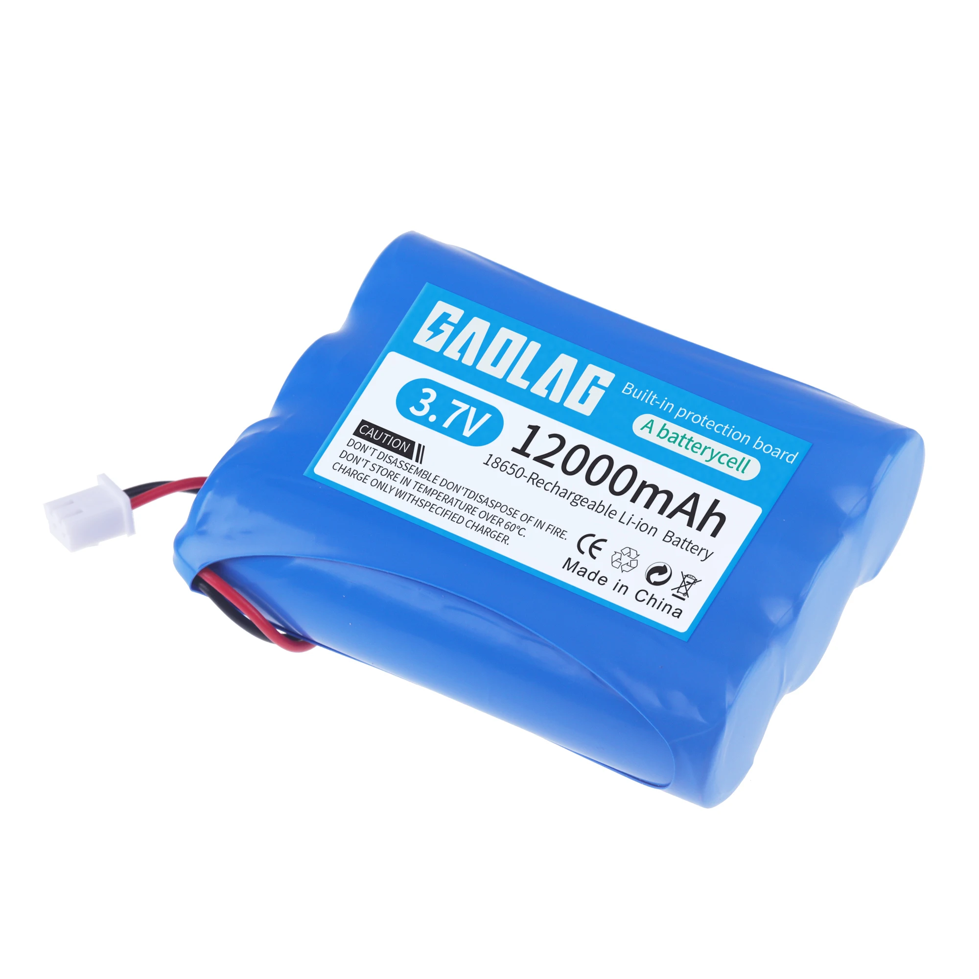 Bateria litowa 3,7 V 18650 z wtyczką XH2.54-2P 4500/6200/12000 mAh akumulator do wędkowania LED Light głośnik Bluetooth