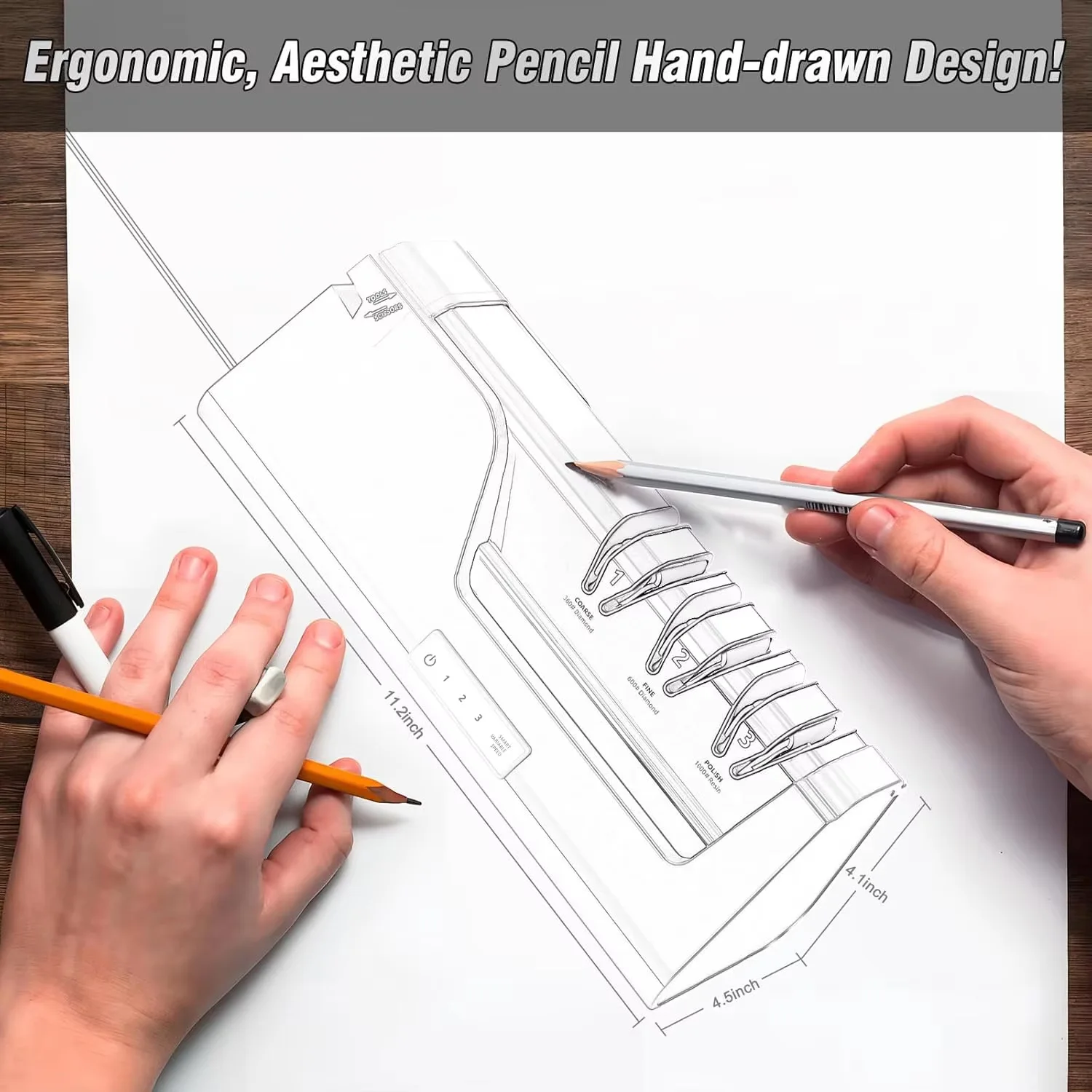 

New three-stage resin diamond automatic speed regulation electric knife sharpener professional kitchen tools multi-functional