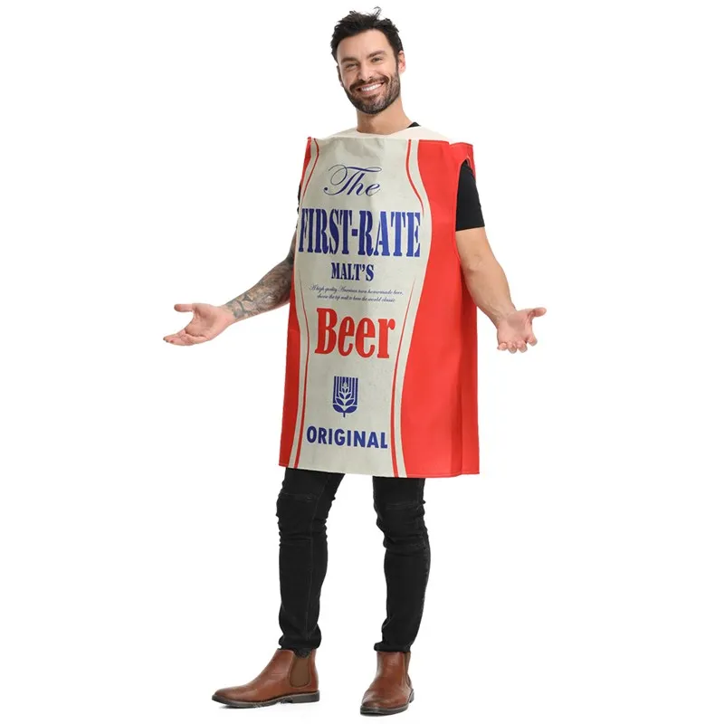 Kreatives Halloween-Bühnenkostüm für Erwachsene, Bierbecher, Performance-Anzug, Polyester-Material, Herren-Sle-Bier-Festival-Kostüm