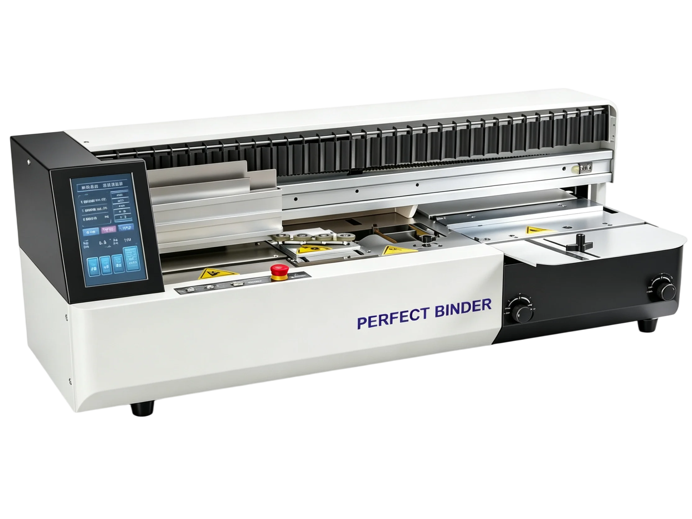 D50A4 Heavy Duty Touch Screen Automatic Desktop Perfect Binding Machine 300 Books Per Hour Max Spine Thickness 55mm