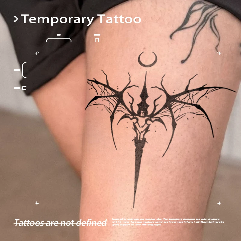 

Временные татуировки, крылья демона, травяной сок, татуировка, наклейка, темная готика, горячая девушка, рука, водонепроницаемая поддельная татуировка, женский подарок на вечеринку Y2K