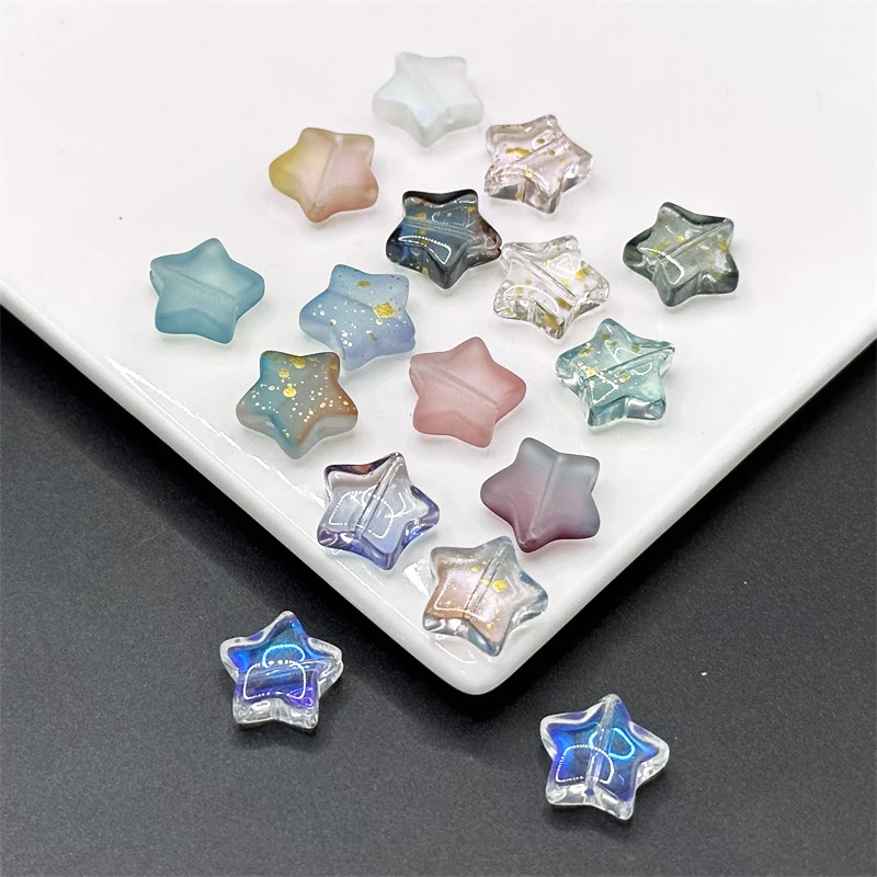 13mm Star Glass Lampwork Beads Loose Spacer Crystal Beads For Jewelry Making Needlework Diy Handmade Charm Bracelet Accessories