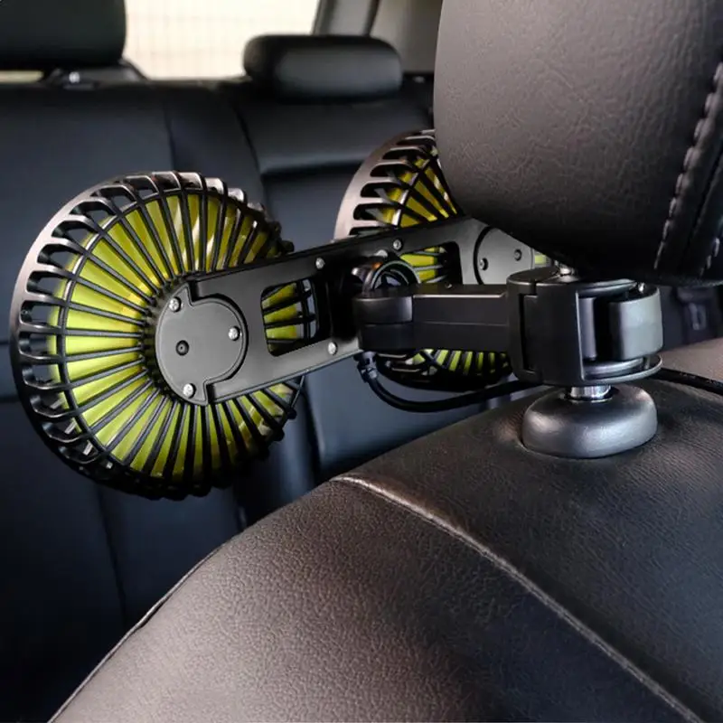 Car Accessories 3-speed Car Seat Back Cooling Fan USB Charge Dual Head Fan 360 Degree Rotation Neck Cooler For Summer dropship