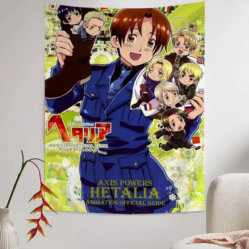 H-Hetalia The Beautiful World Colorful Tapestry Wall Hanging Bohemian Wall Tapestries Mandala Wall Art Decor