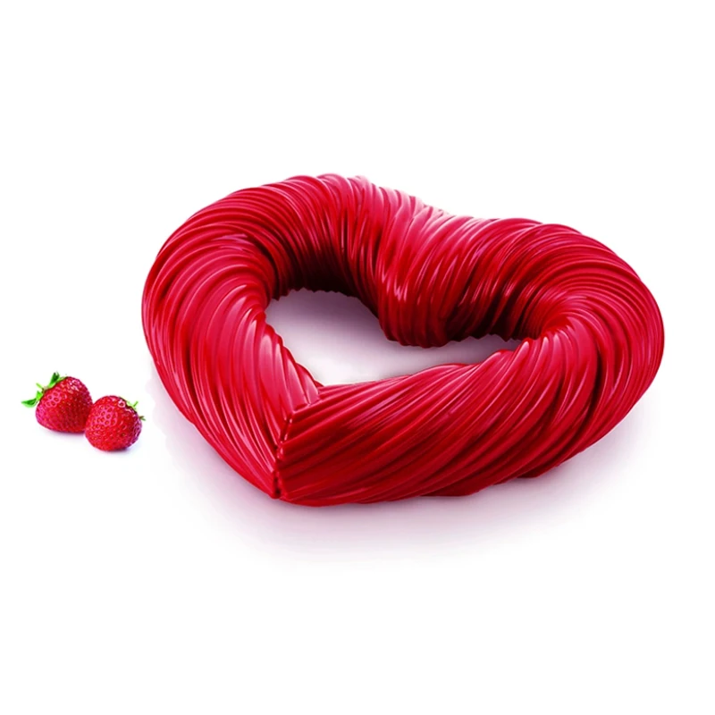 3 Types Of Silicone Cake Molds With Heart-Shaped Designs Available For Selection Valentine's Day Mousse Cake Moulds Baking Tools