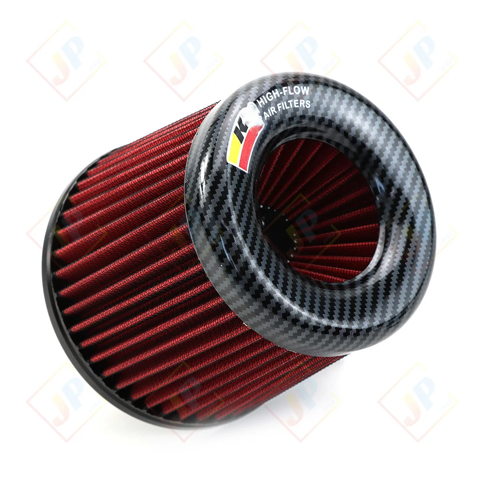 New Carbon graining 76MM 3 Inch High Flow Car Air Intake Filter Induction Kit Universal Car Accessories Tapered Air Filters