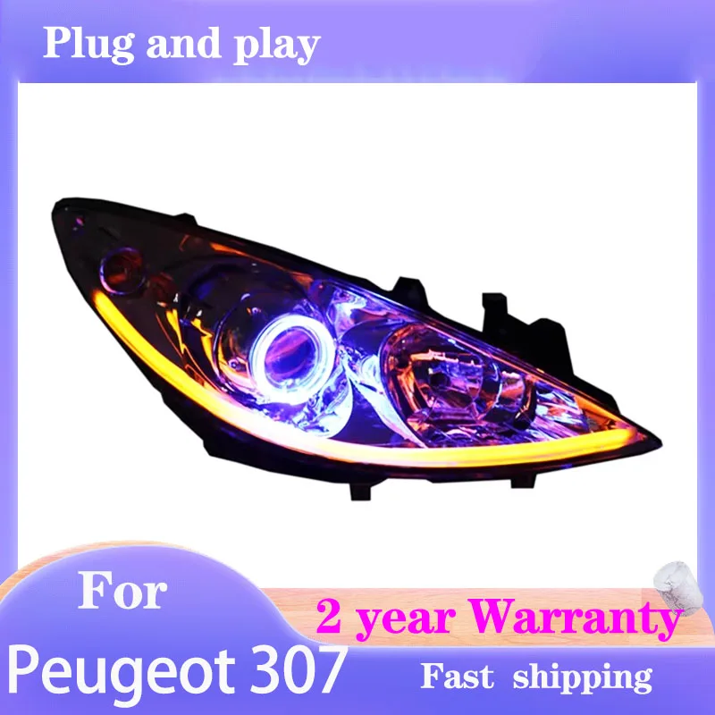 

Car Styling for Peugeot 307 Headlight 2004-2013 307 Head Light DRL Turn Signal Low High Beam Projector Lens