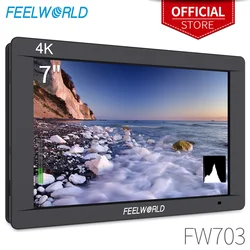 FEELWORLD FW703 7 inch IPS Full HD 3G SDI 4K HDMI On Camera DSLR Field Monitor 1920x1200 with Histogram for Stabilizer Gimbal