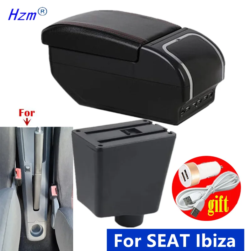 

Center Storage box Car Armrest For SEAT Ibiza III 2001-2008 Armrest Box For Seat Ibiza 6j Ibiza 6L Retrofit Car Accessories
