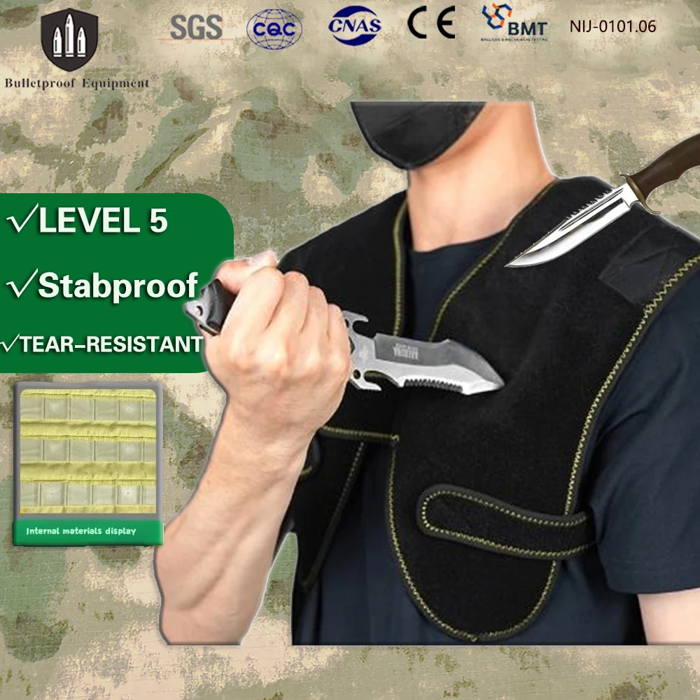 Stay Protected SGS Level 5 Anti Stab Shoulder Guard Pads Cut Resistant Puncture Proof Armor for Security Outdoor Tactical