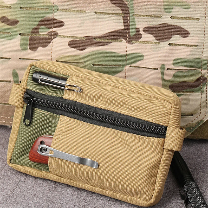 Alça de ombro multifuncional de camada dupla masculina, bolsa pequena pendurada, acessório de cintura delicado, kit de ferramentas, ao ar livre