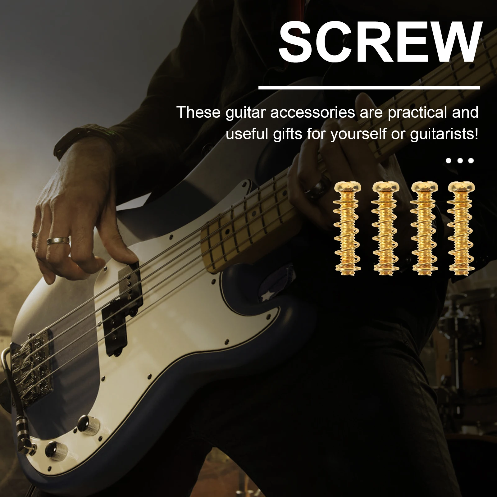 

1 set 1 Set Guitar Bridge Screws Electric Bass Saddle Screws Metal Replacement Parts Tremolo System Accessories For Guitarists