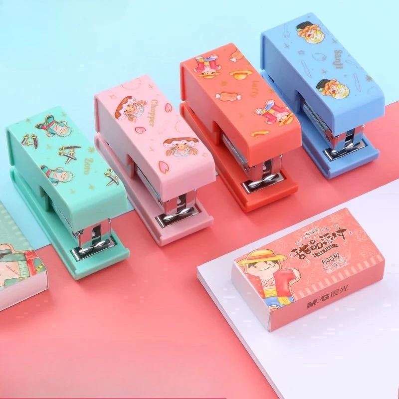 

One Piece anime small stapler Luffy Zoro Chopper Sanji cute cartoon portable multi-functional handheld stapler gift wholesale