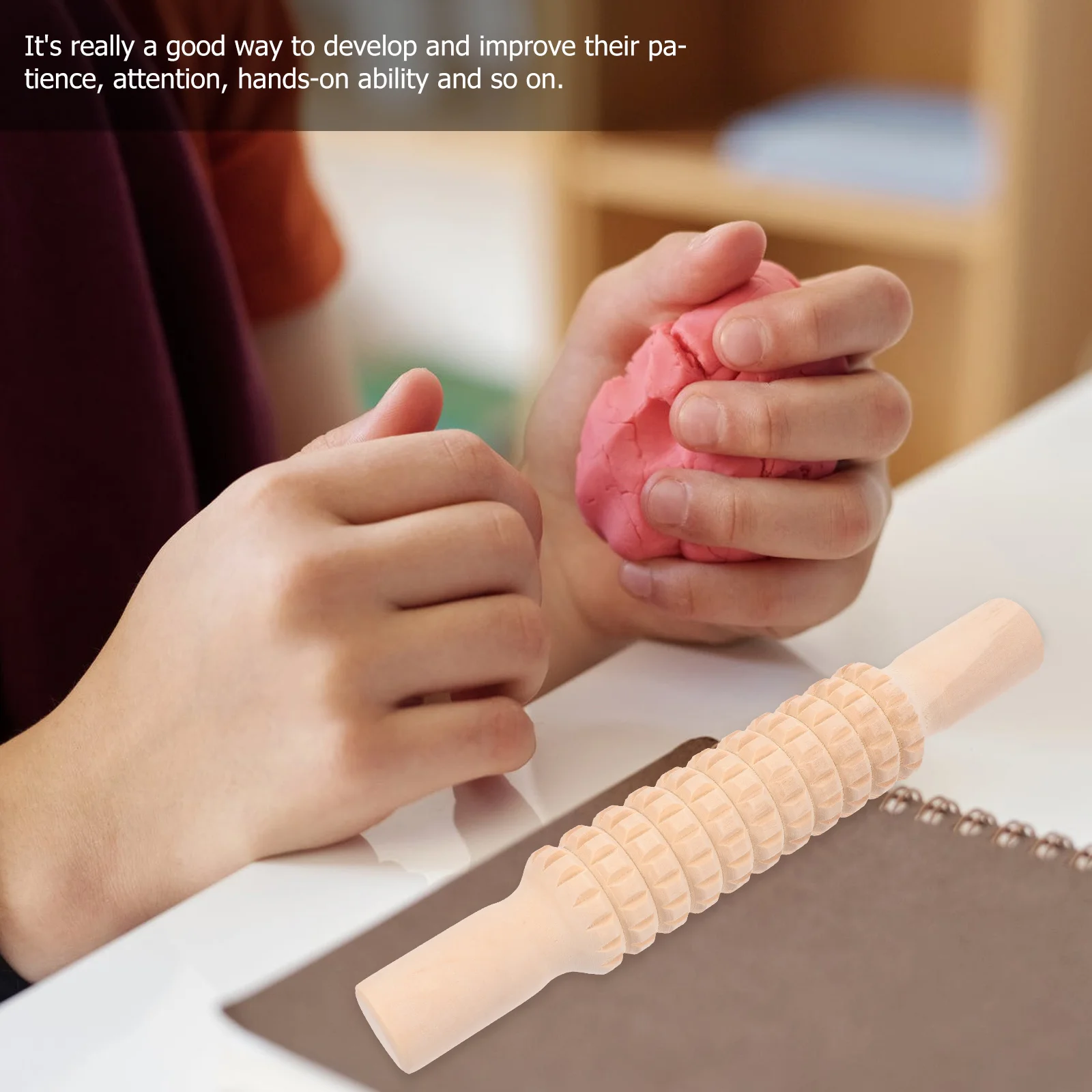 البلاستيسين شوبك أداة النمذجة الطين الإبداعي خشبية للأطفال اللعب الآمن تحسين الخيال الشكل التعرف على الألوان