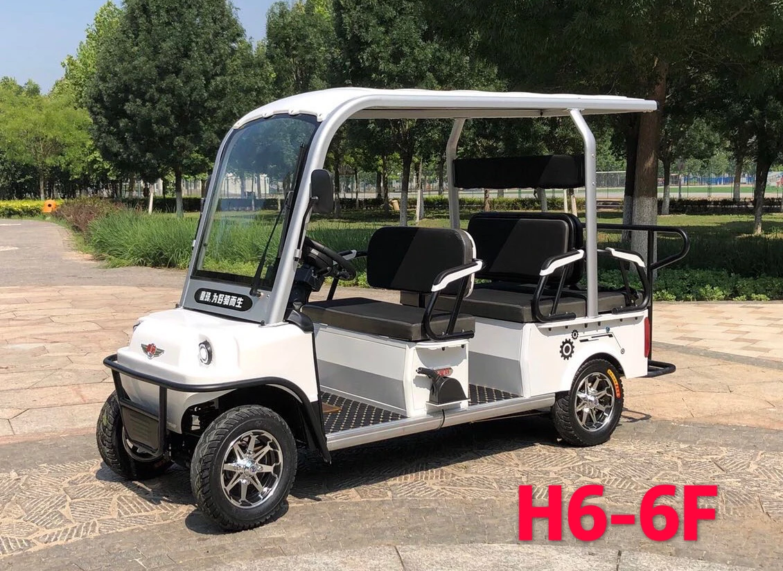 2023 Hot Seller 4 Wheels 6 Passenger Electric Golf Cart Tourist Bus Tuk Tuk Car Sightseeing Bicycle Tandem Bike