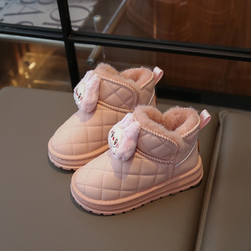 

New Winter Plush Boots For Children Soft Warm Velvet Snow Boots For Kids Anti-slippery Waterproof Boy's Girl's Winter Boots
