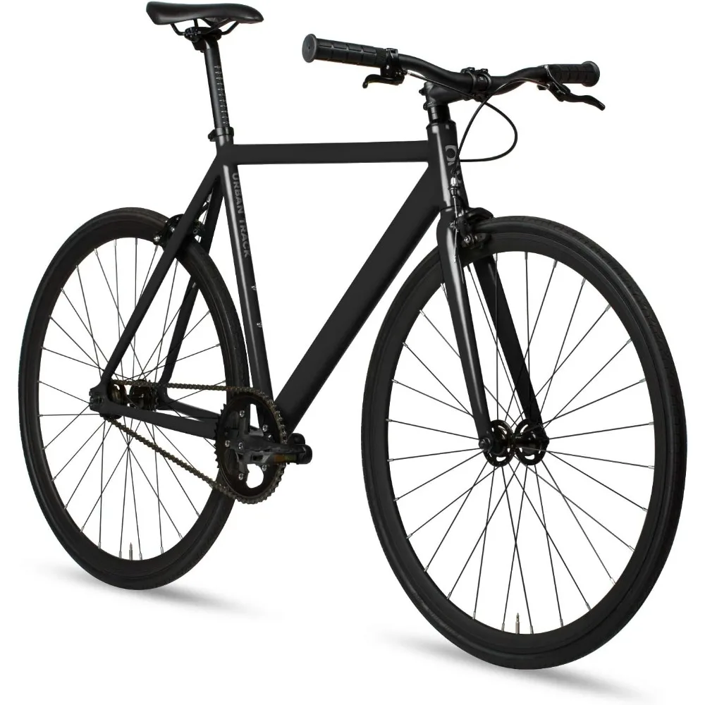 Bici da pista urbana Fixie a scatto fisso in alluminio a velocità singola, Shadow Black, 52 cm/S, piccola