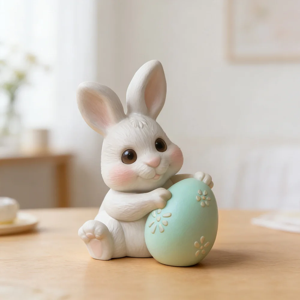 

Cute Rabbit and Egg Silicone Candle Mold DIY Home Easter Decorative Bunny Egg Soap Candle Mould Ornament Plaster Resin Mold