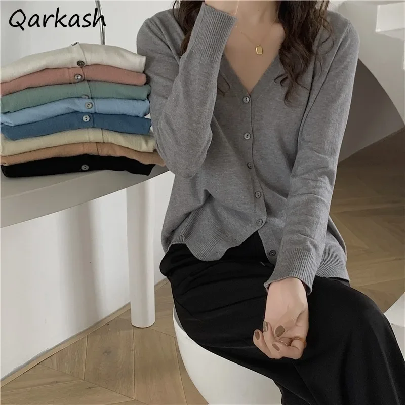 

Cardigan Women Stylish Ulzzang Newest Basic Sweater Sweet Spring Colorful V-neck Knitwear Mujer Daily Chic Popular Femme Y2K Ins