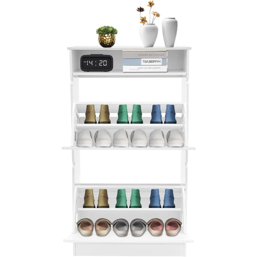 

Shoe Cabinet for Entryway, Shoe Organizer Cabinet with Flip Drawers for Entrances, Corridors, Living Rooms, Porches, Hotels