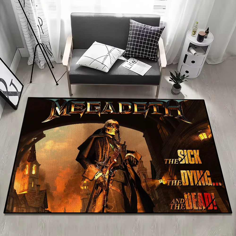 

M-Megadeth Band Door Mat Welcome Entrance Balcony Bathroom Floor Non-slip Rug Bedroom Carpet Home Decoration