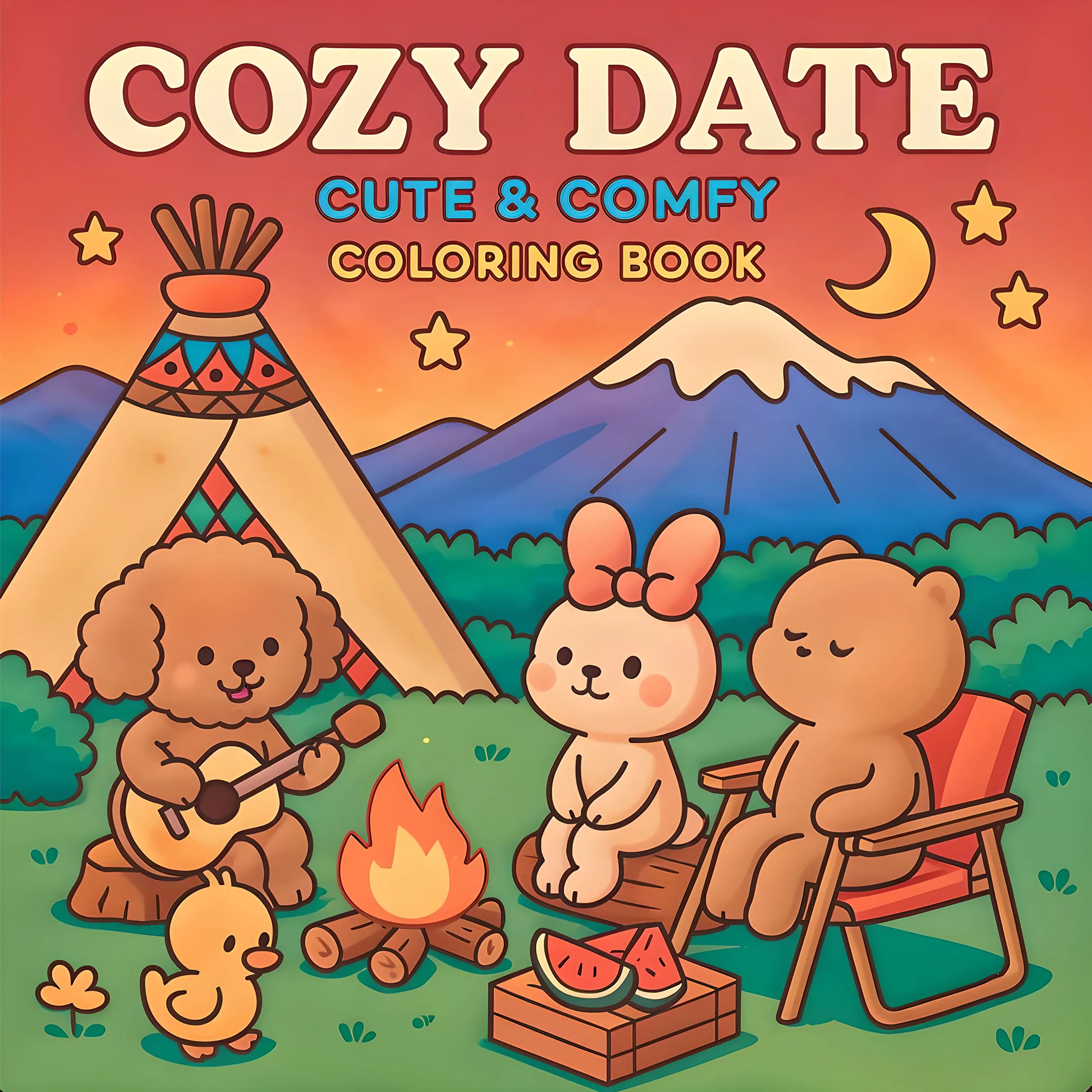 COZY DATE Libro para colorear con patrones audaz y fácil para adultos, lindo libro de dibujo, regalo perfecto para fiesta y cumpleaños